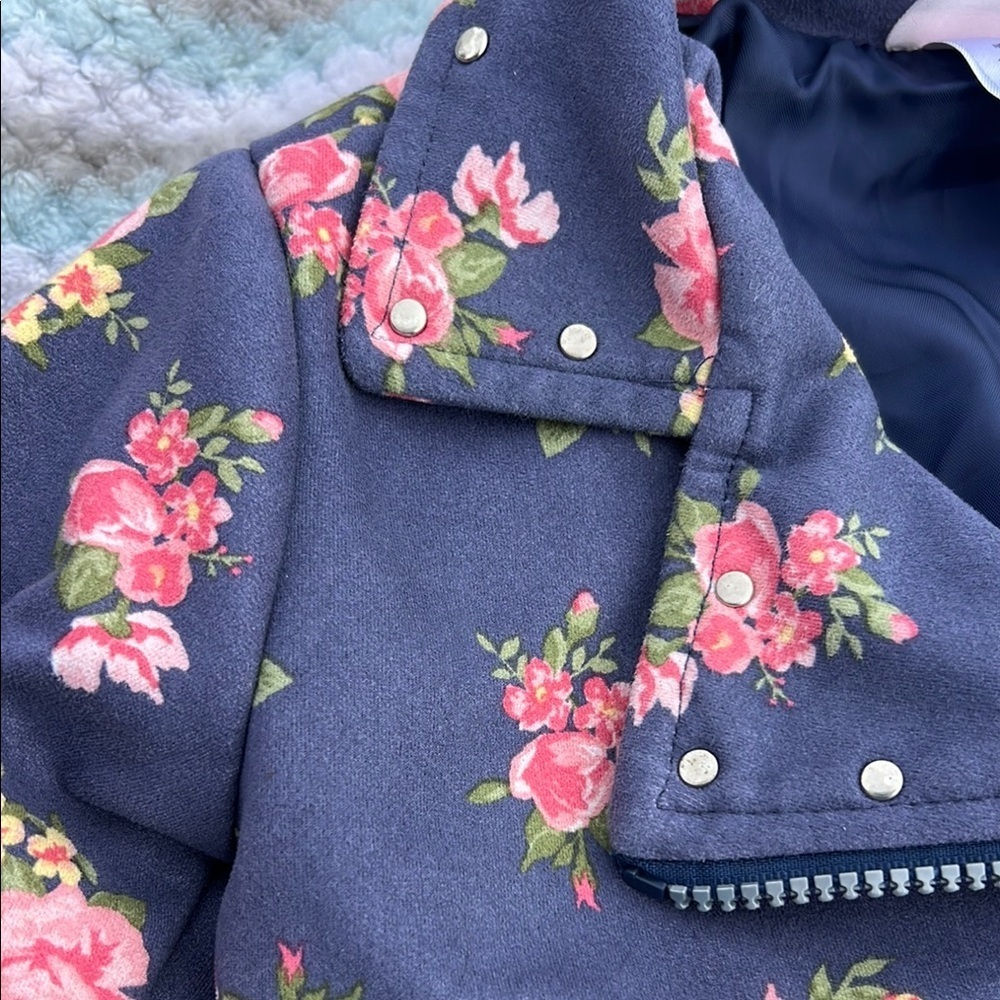 Floral Kids Jacket - Blue and Pink - Picture 5 of 6
